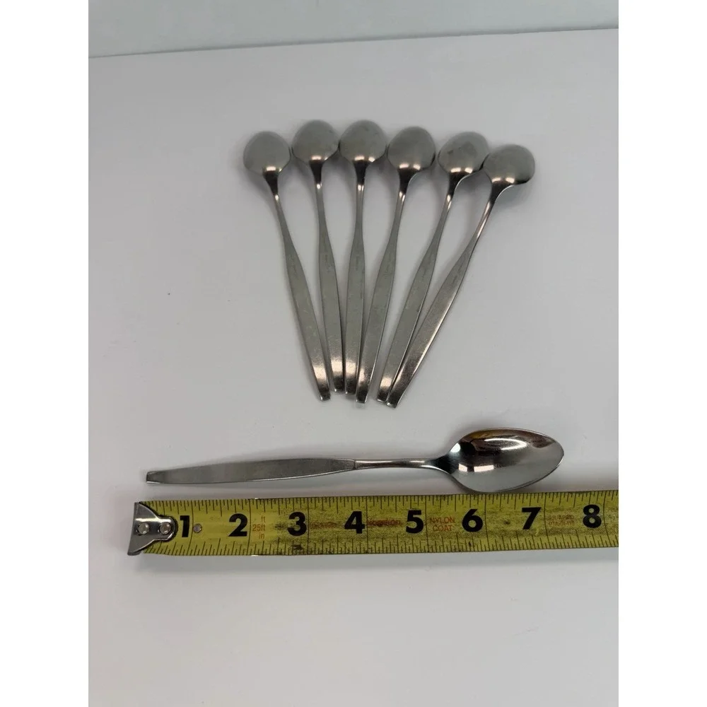 Oneida Community FROSTFIRE Stainless Iced Tea Spoons Lot Of 7
